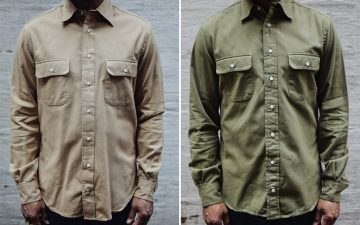 Gitman-Selvedge-Twill-Work-Shirt-tan-and-olive-front