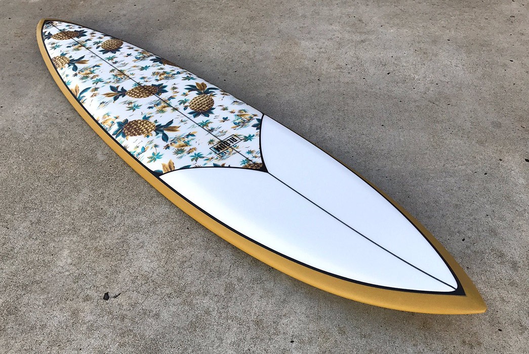 Ledge-GL-Collab-X-Freenote-Cloth-Surfboard-front-angle-2