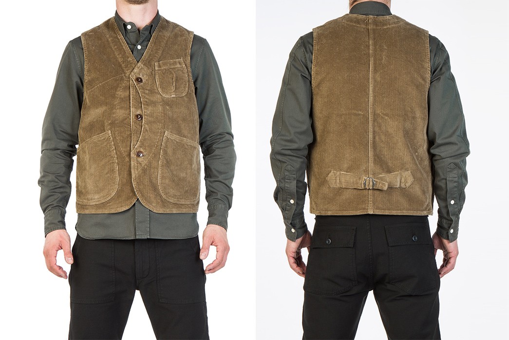 Tellason-Corduroy-Outdoor-Vest-model-front-back
