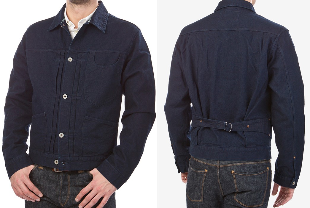 Unique-Trucker-Jackets---Five-Plus-One-1)-Stevenson-Overall-Co-The-Engineer-Jacket-in-Indigo-Selvage-Canvas