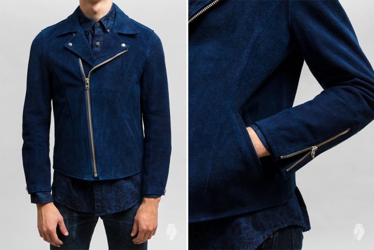 Blue-Blue-Japan-Indigo-Dyed-Suede-Double-Riders-Jacket-model-front-and-left-side</a>