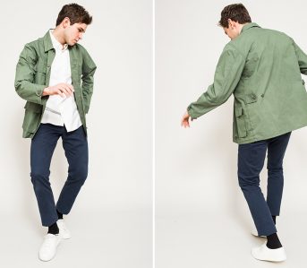 Corridor-Autumn-Winter-2017-Lookbook-male-with-green-jacket-and-blue-pants