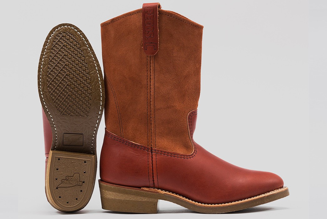Eat-Dust-and-Red-Wing-Mix-Leathers-With-Their-Oro-Russet-Portage-Pecos-Boot botom-and-side