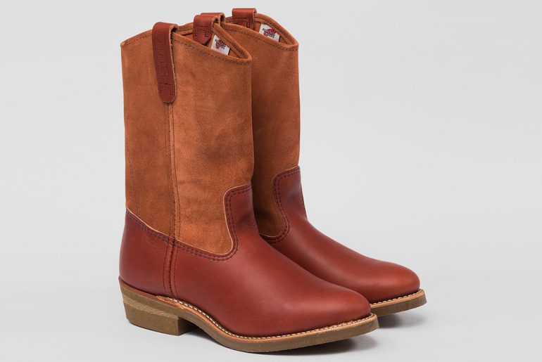 Eat-Dust-and-Red-Wing-Mix-Leathers-With-Their-Oro-Russet-Portage-Pecos-Boot-front-side