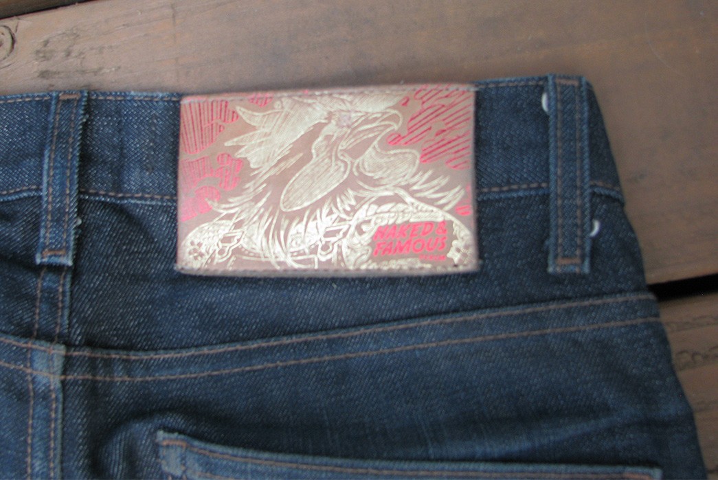 Fade-of-the-Day---Naked-&-Famous-Chinese-New-Year-Fire-Rooster-(8-Months,-1-Soak)-back-leather-patch