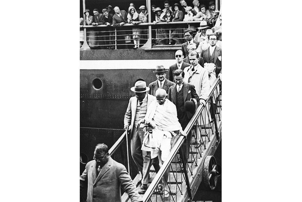 Khadi-The-Fabric-of-Indian-Independence---Beneath-the-Surface-Fig.-2---Gandhi's-Visit-to-Europe-(early-Thirties)-(uncredited-photo-via-Pinterest)