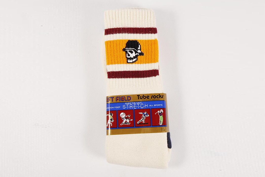 left-field-tube-socks-are-made-in-usa-and-come-in-different-sizes-brown-and-yellow