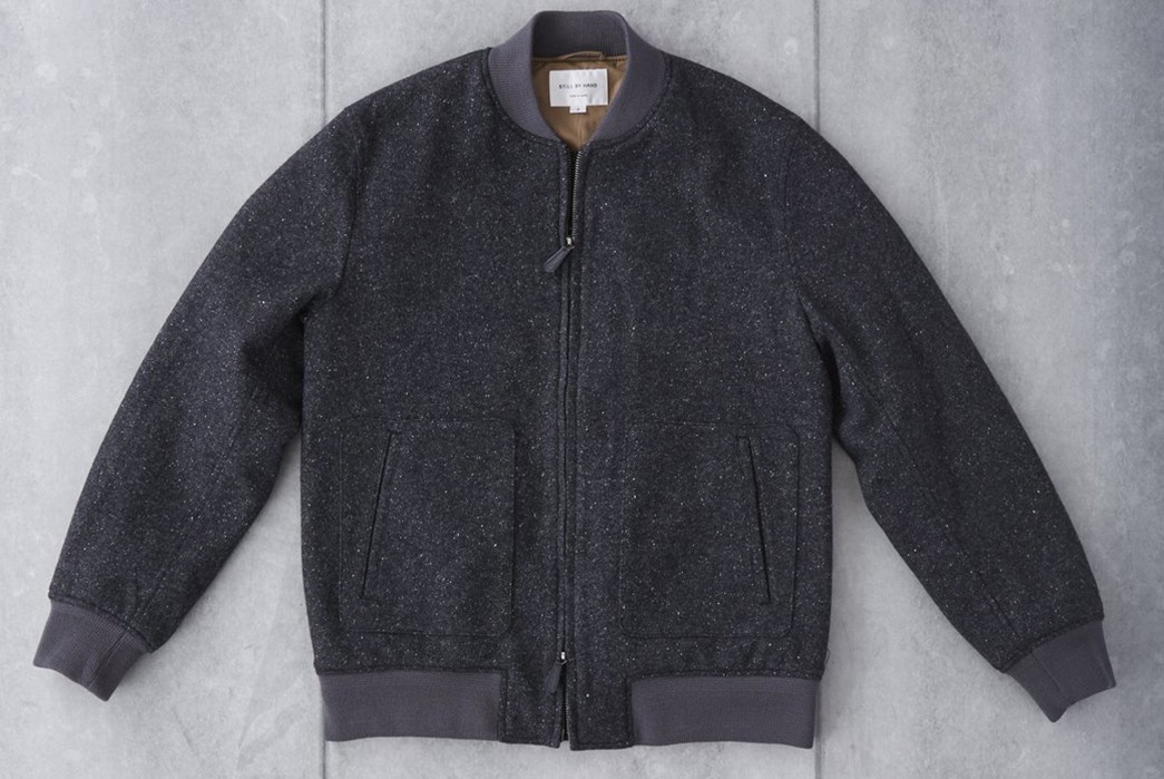 Still-By-Hand's-Zip-Bomber-Blends-Wool-With-Silk-front