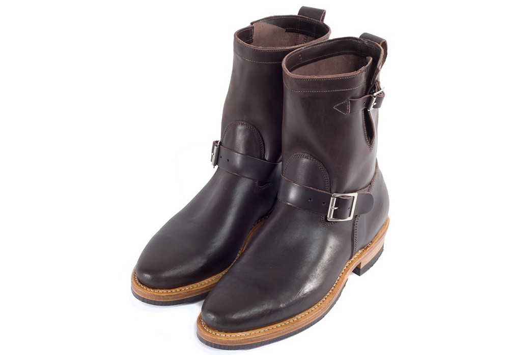 Viberg-Italian-Horsebutt-Engineer-Boots-brown-pair-side-front-top