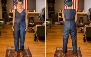 fischer-clothing-6oz-japanese-denim-patchwork-jumpsuit-model-front-back