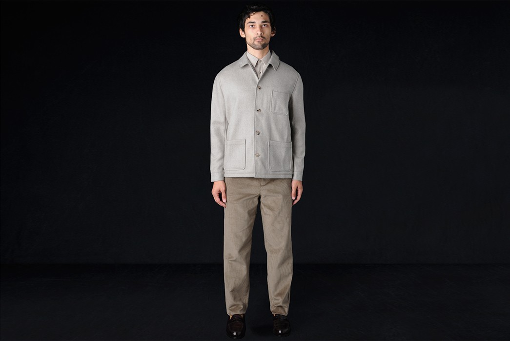 de-bonne-facture-revives-1960s-deadstock-fabric-for-their-work-jacket-model-front