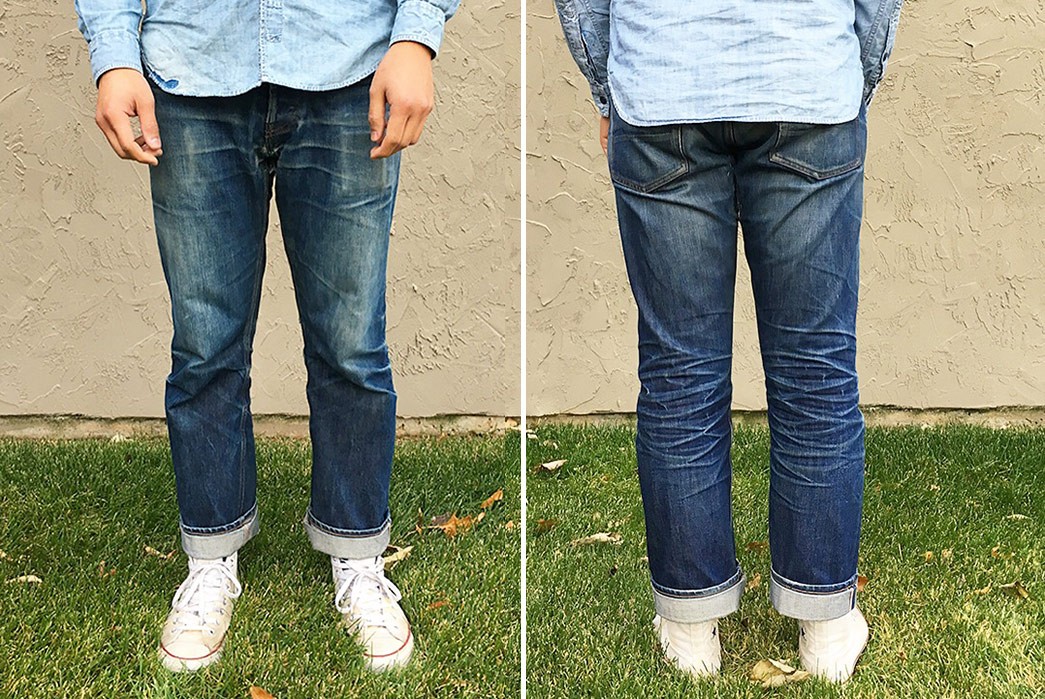 fade-of-the-day-engineered-garments-workaday-14-months-1-wash-1-soak-model-front-back