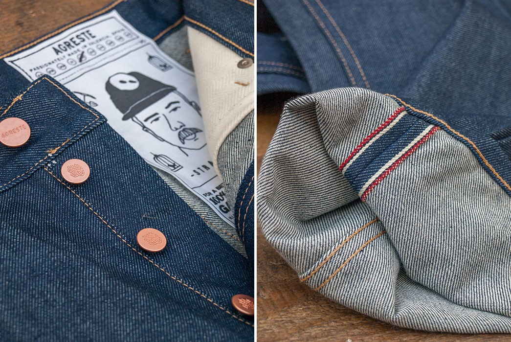 Agreste denim buttons and selvedge ID