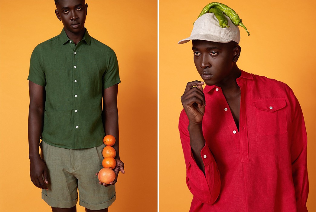 blluemade-releases-their-spring-summer-2018-collection-male-model-in-green-shirt-and-in-red-shirt