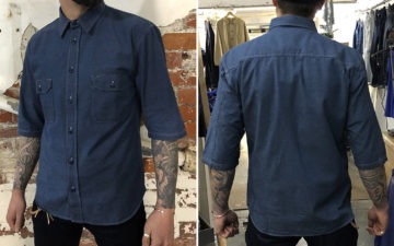 indigofera-delray-recycled-cotton-chambray-shirt-model-front-back