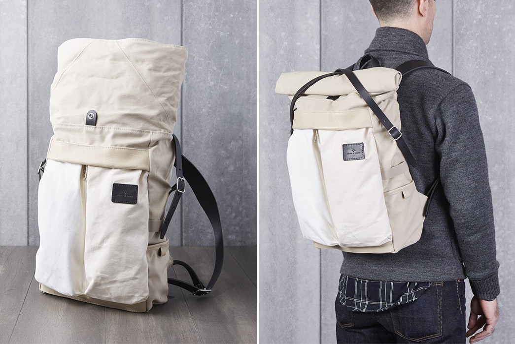 Deadstock-and-Paper-Nylon-Go-into-Atelier-de-L'armee-Flight-Packs-white-shade-open-and-model-back