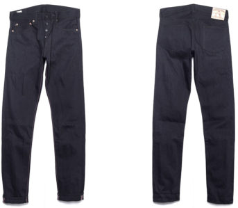 Momotaro-0405-B-Double-Black-Jeans-front-back