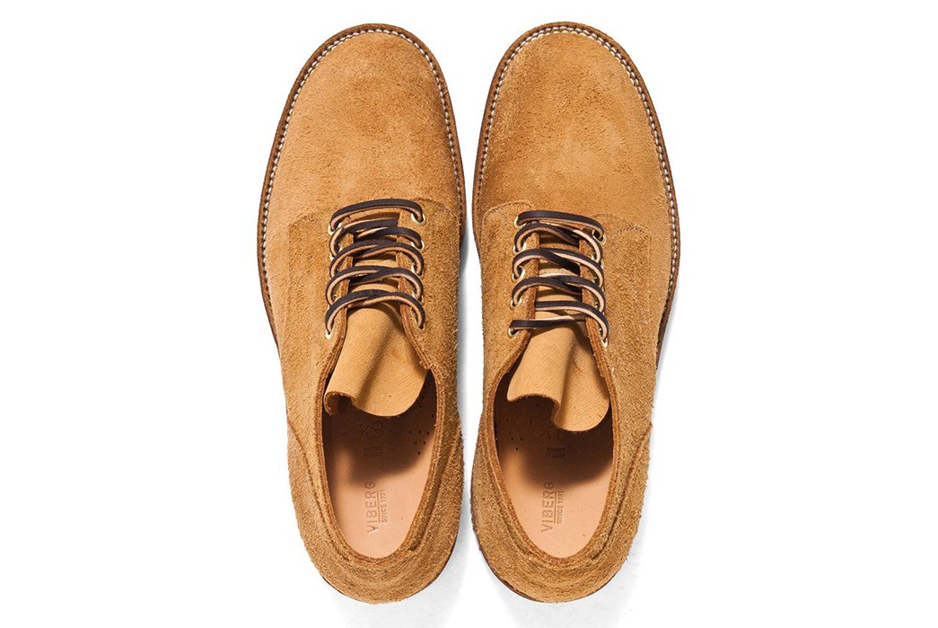 viberg-x-lost-found-wheat-oxford-roughout-front-top