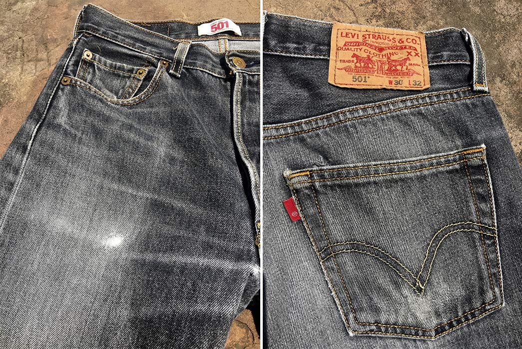 Levi's 501 Black (4 Years, 6 Washes) - Fade of the Day