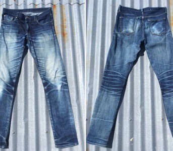 Fade-of-the-Day---Uniqlo-Stretch-Selvedge-(22-Months,-2-Washes,-11-Soaks)-front-back