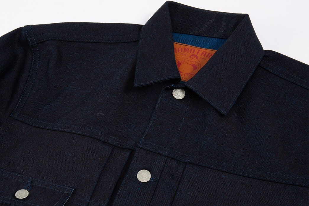 Momotaro-Doubles-Down-on-Indigo-and-Pockets-for-Their-Type-II-Jacket-front-collar