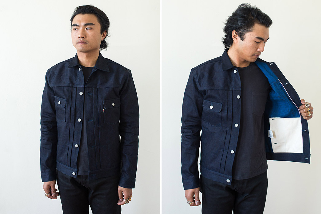 Momotaro-Doubles-Down-on-Indigo-and-Pockets-for-Their-Type-II-Jacket-model-front-and-front-open