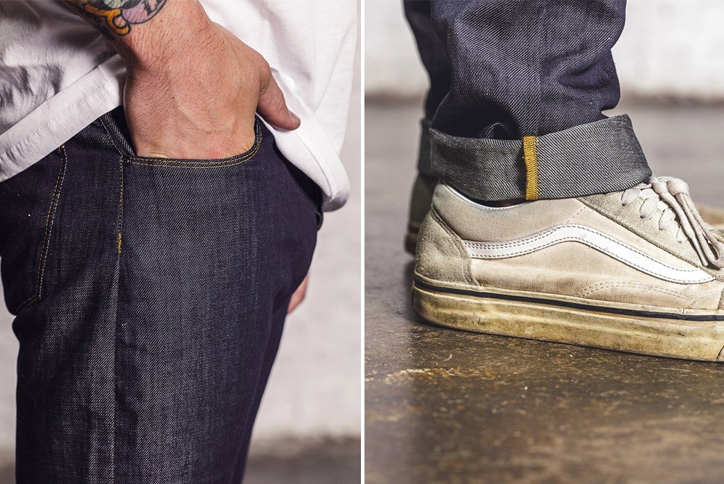 Shockoe-Slim-Linen-Denim-model-hand-in-pocket-and-leg-selvedge