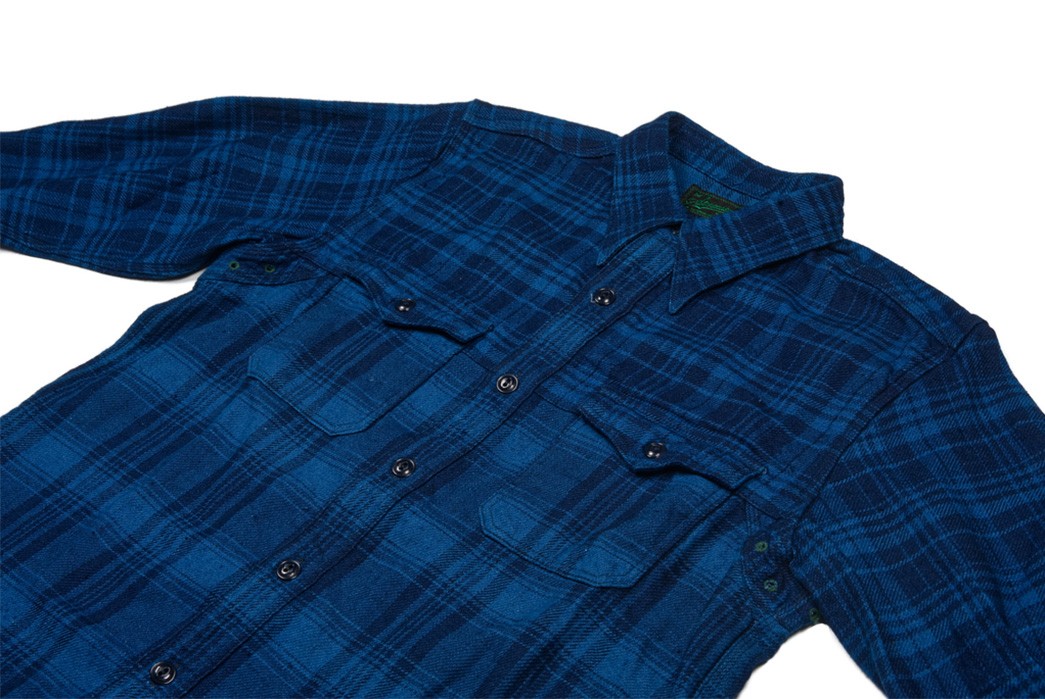 Stevenson-Doubles-Up-on-Plaid-with-Their-Indigo-Dyed-Flannel-Smith-Shirt-front-angle