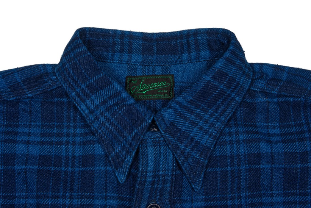 Stevenson-Doubles-Up-on-Plaid-with-Their-Indigo-Dyed-Flannel-Smith-Shirt-front-top-collar
