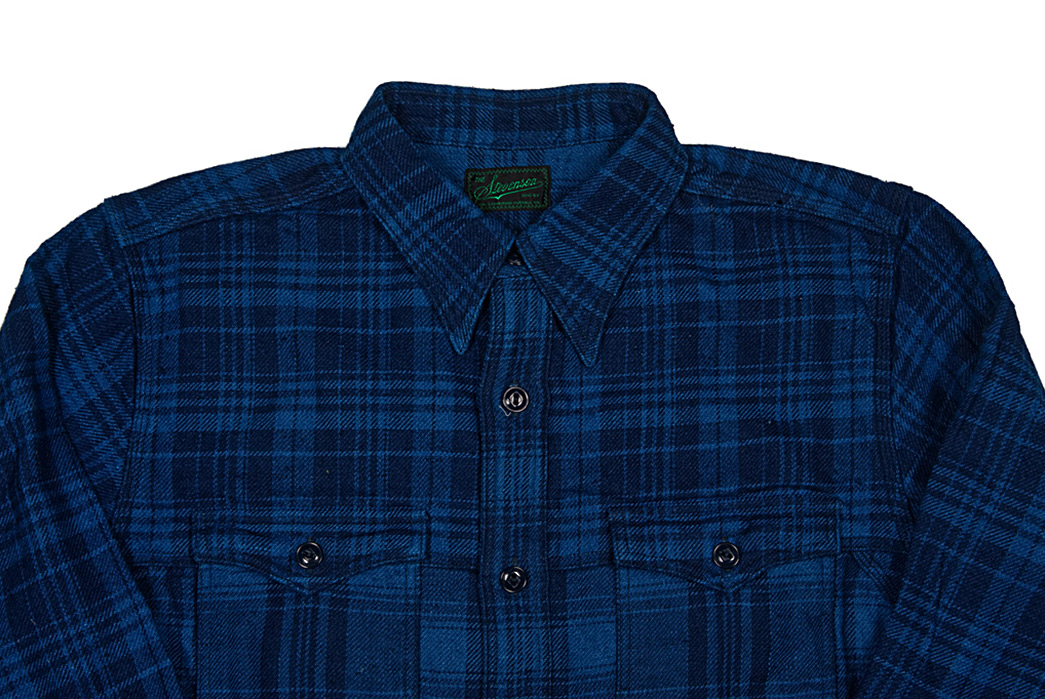Stevenson-Doubles-Up-on-Plaid-with-Their-Indigo-Dyed-Flannel-Smith-Shirt-front-top