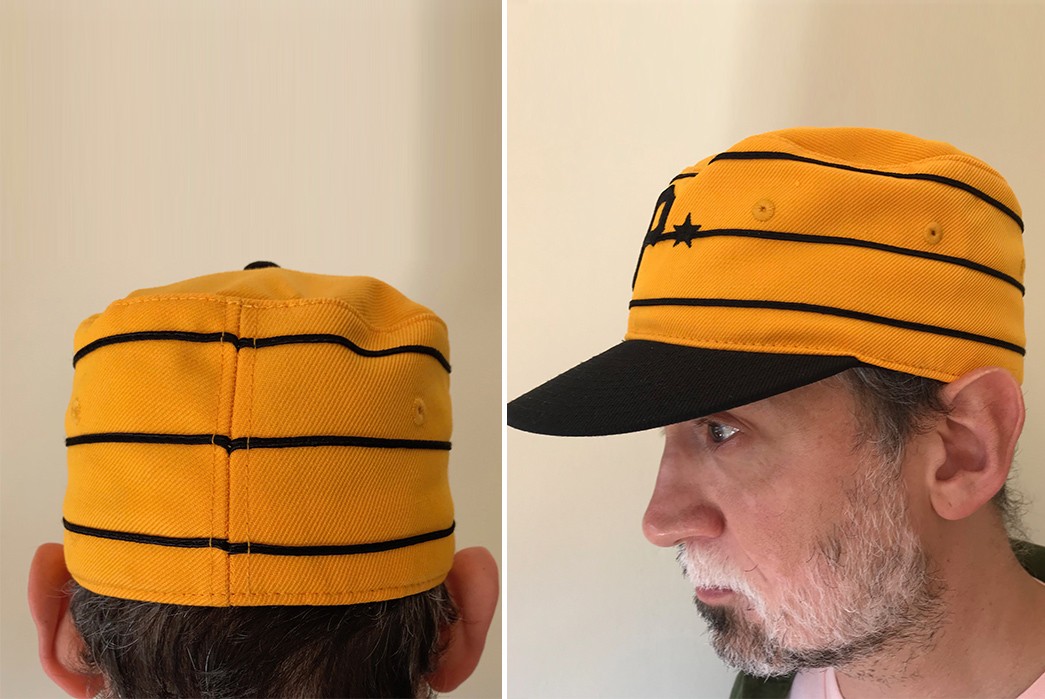 Vintage-Style-Baseball-Caps---Five-Plus-One-(Plus-One-More!)-black-yellow-back-side