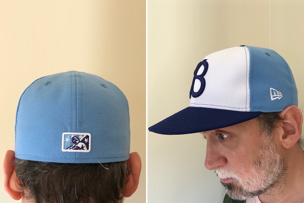 Vintage-Style-Baseball-Caps---Five-Plus-One-(Plus-One-More!)-white-blue-back-side