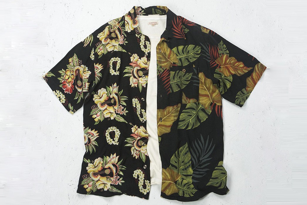 Dr.-Collectors-Split-Aloha-Shirts-black-and-flowers