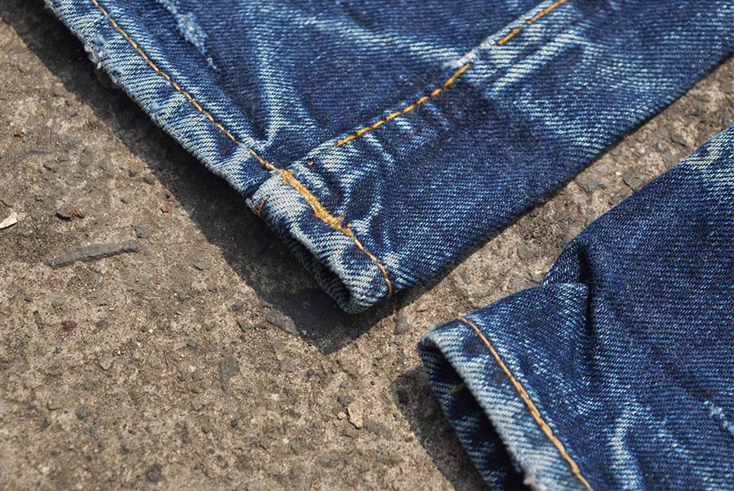 Fade-of-the-Day---Aye-Denim-Geometric-Series-V1-16-oz.-(2.5-Years,-Unknown-Washes)-leg-selvedges-detailed
