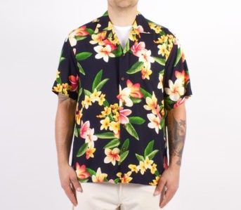 Two-Palms-Hawaiian-Shirts-front-black-and-flowers