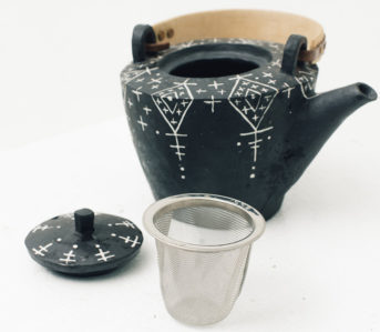Centerpiece-Teapots---Five-Plus-One-Plus-One---Ayame-Bullock-Black-Mudcloth-Teapot-detailed