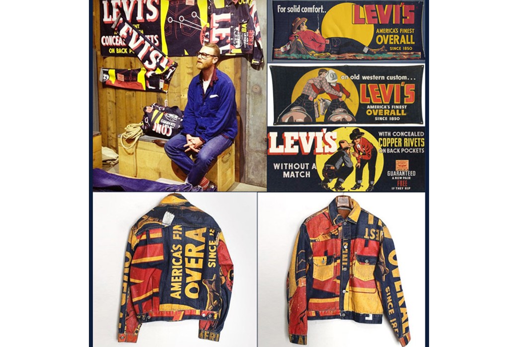 Denim-Banners---Art-and-Advertising-for-a-Simpler-Time-Vintage-banners-and-a-Levi's-Japan-jacket-influenced-by-the-same-style-of-advertising.-Image-via-WGSN.