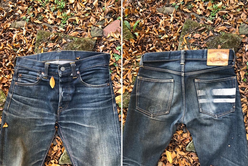 Fade-of-the-Day---Momotaro-x-Japan-Blue-0700SP-(3-Years,-3-Washes)-front-back-top