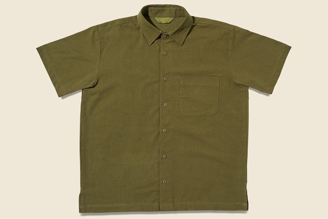 House-of-Land's-Cabana-Shirts-are-Upcycled-and-Vegetable-Dyed-green-front
