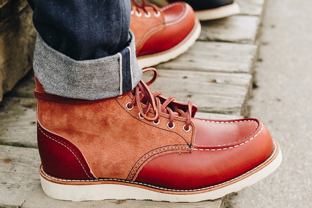 Red-Wing-Heritage's-Latest-Moc-Toe-Mixes-and-Matches-Leathers-model-pair-side