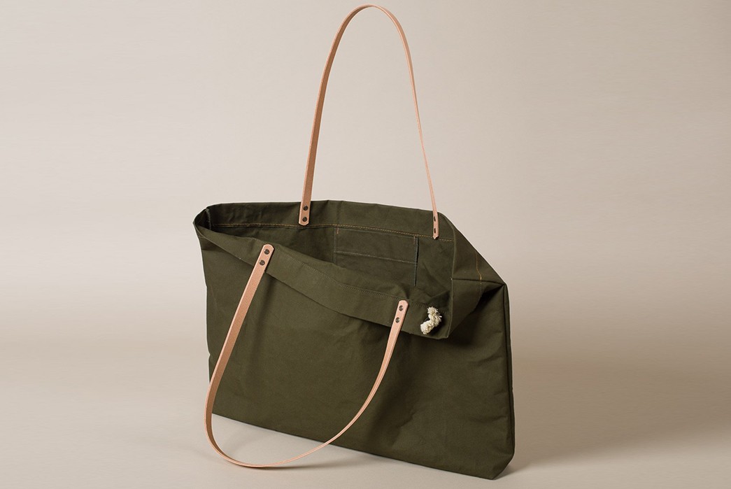 Wood-&-Faulk-Summer-Traveler-Tote-are-Made-with-Vintage-Army-Tents-back-open