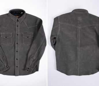 Be-Suede-by-Indigofera's-Leather-Western-Shirt-front-back