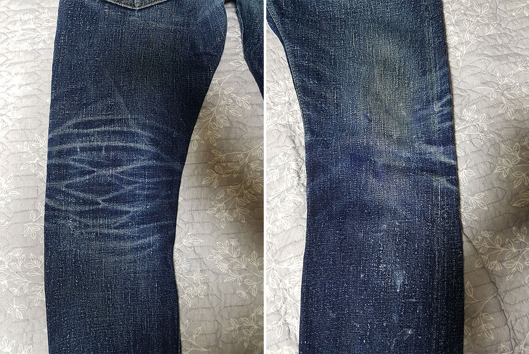 Fade-of-the-Day---Pure-Blue-Japan-XX-18oz.-013-(9-Months,-3-Washes)-back-and-front-leg