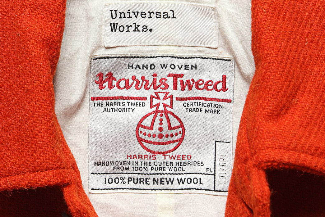 Universal-Works's-Bakers-Jacket-Looks-More-Suited-to-Hunting-front-top-collar-and-inside-brand