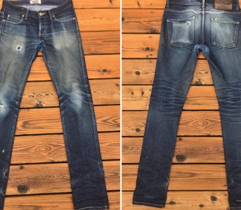 Fade-of-the-Day---Naked-&-Famous-Dry-Broken-Twill-11-oz.-(9-Months,-1-Wash,-6-Soaks)-front-back