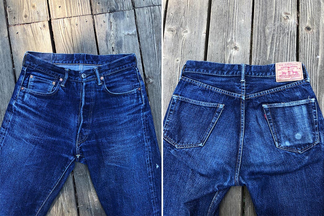 Fade-of-the-Day---TCB-Jeans-'50s-(6-Months,-15-Washes,-Unknown-Soaks)-front-back-top