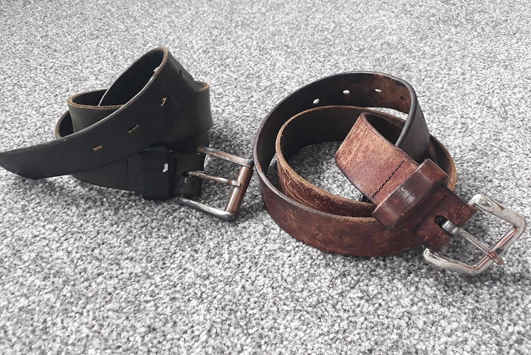 Fade-of-the-Day---Unknown-Leather-Belts-(~20-Years)-black-and-brown