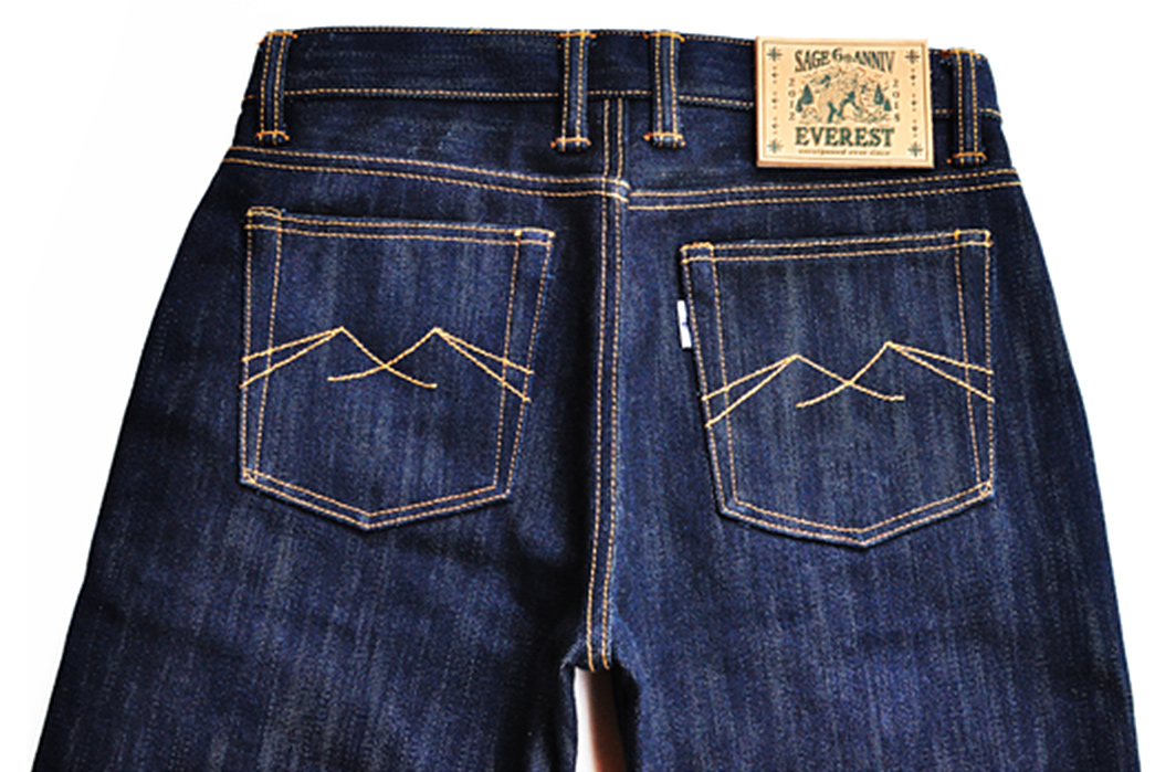 Sage's-6th-Anniversary-is-Celebrated-with-25oz.-Unsanforized-Selvedge-Denim-everest-back-top