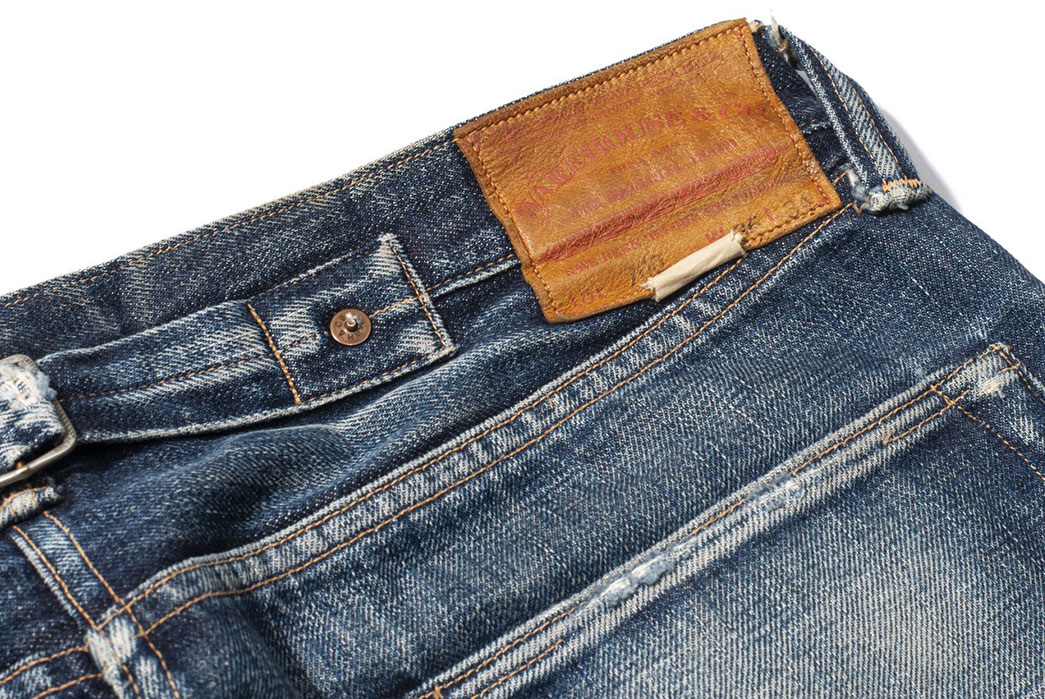 Warehouse's-Exclusive-Clutch-Cafe-Jeans-are-Limited-to-Just-50-Pairs-fade-back-top-leather-patch