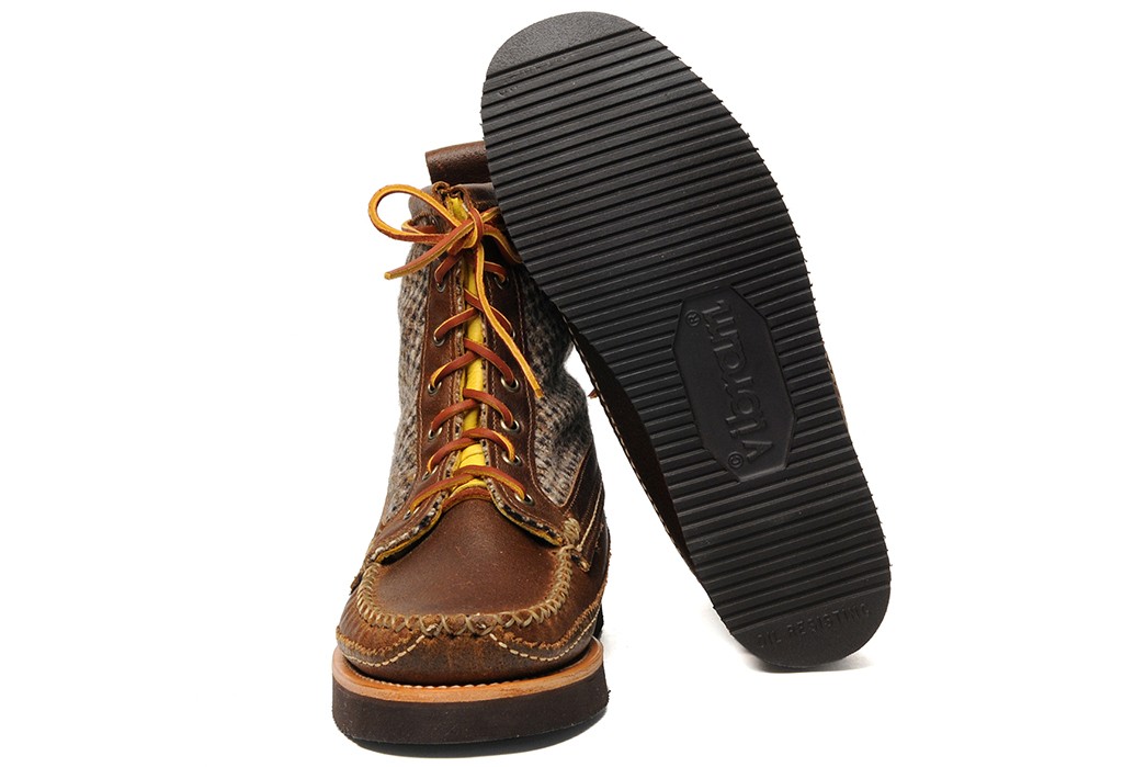 Warm-Up-With-Yuketen's-Wooly-Maine-Guide-Boots-brown-pair-front-and-bottom